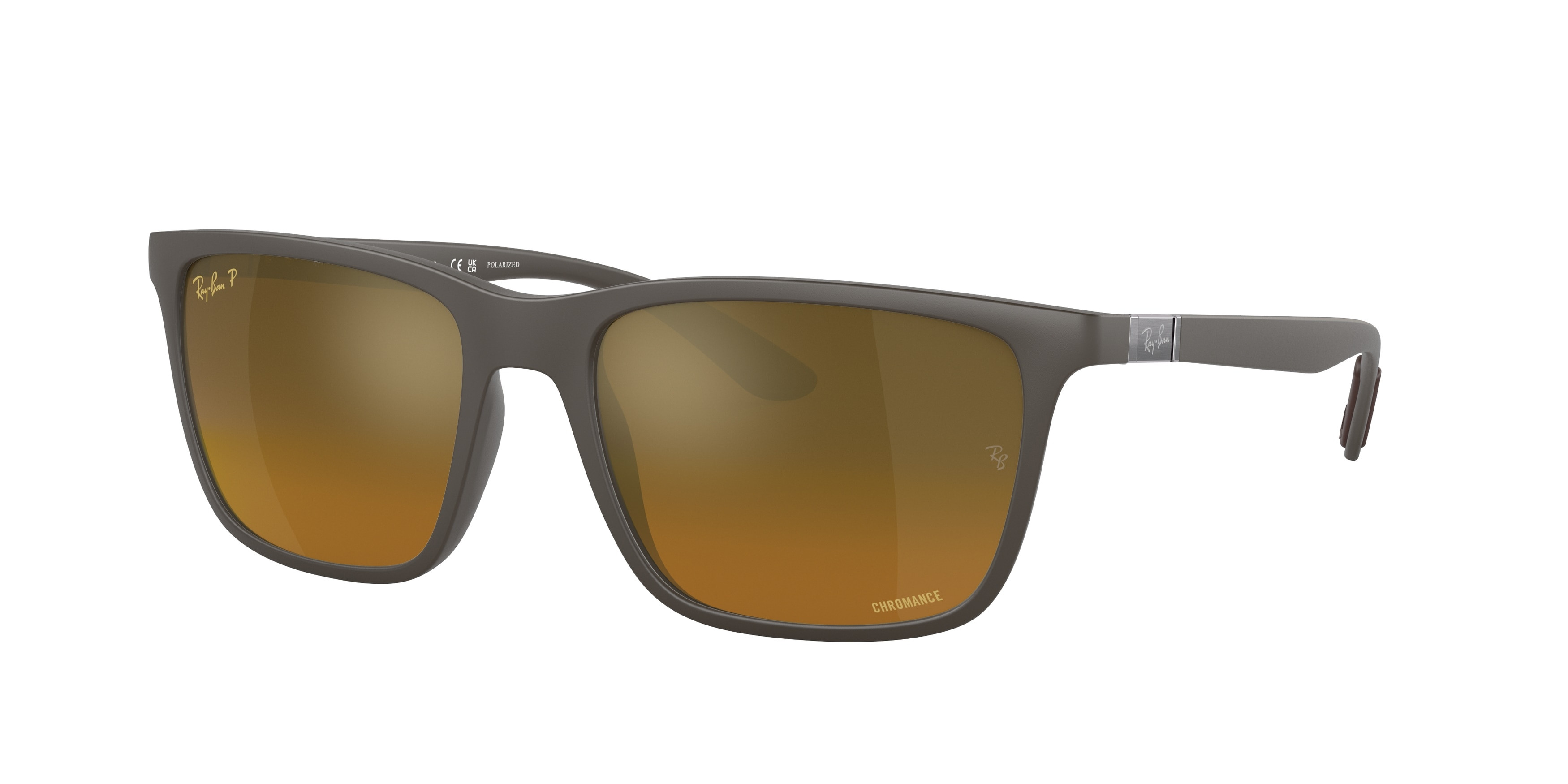 Ray-Ban RB 4385 matte brown brown mirror gold 6124A3  display picture 1
