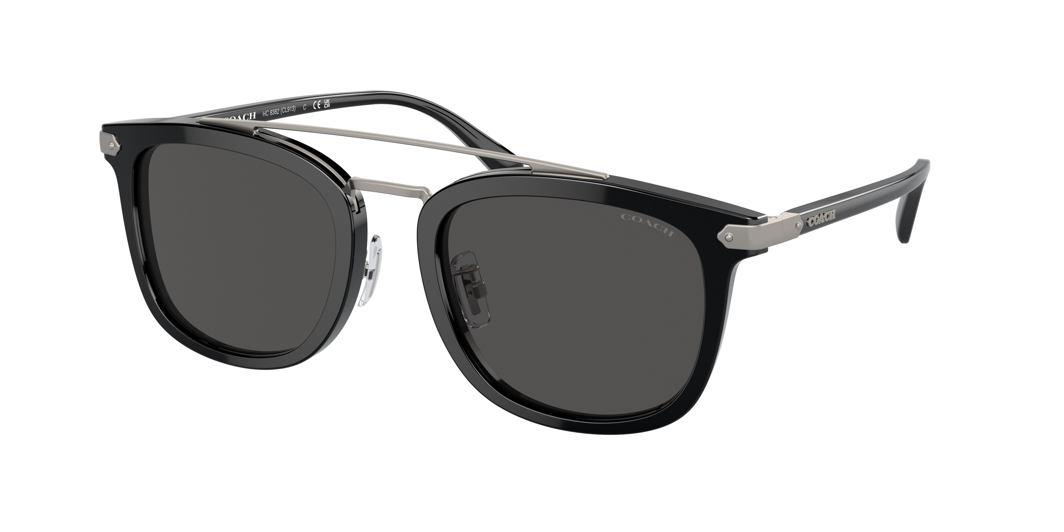 Coach HC 8382 cl913 black grey solid 500287 Sunglasses | eBay
